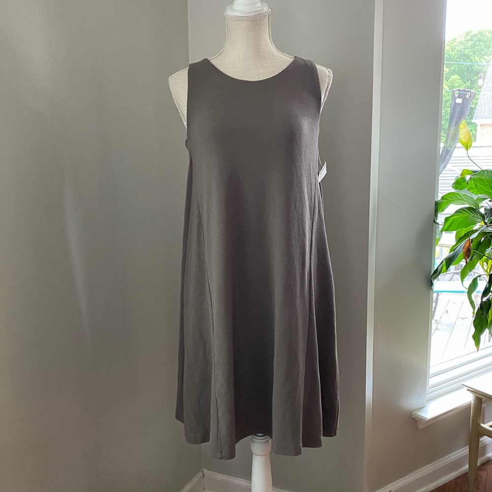 Nwt Sigrid Olsen Taupe Sleeveless Knit Dress - image 1